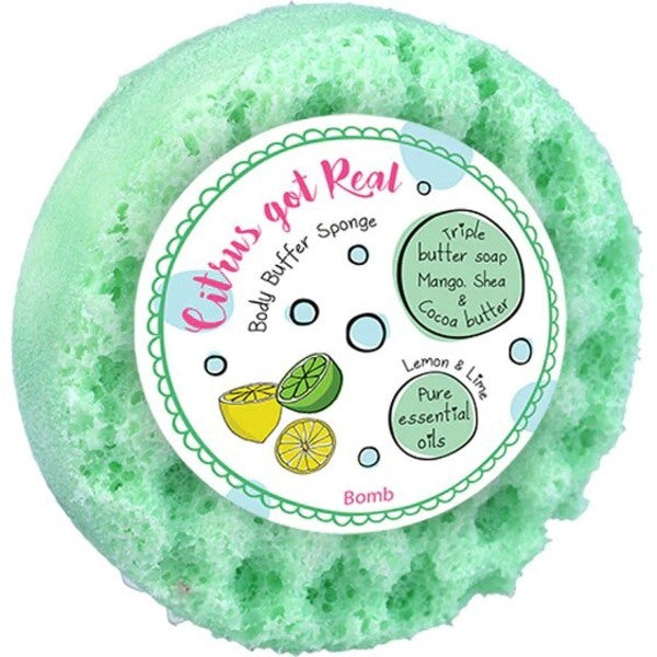 Bomb Cosmetics Body Buffer Soap Sponge Citrus Got Real - British product