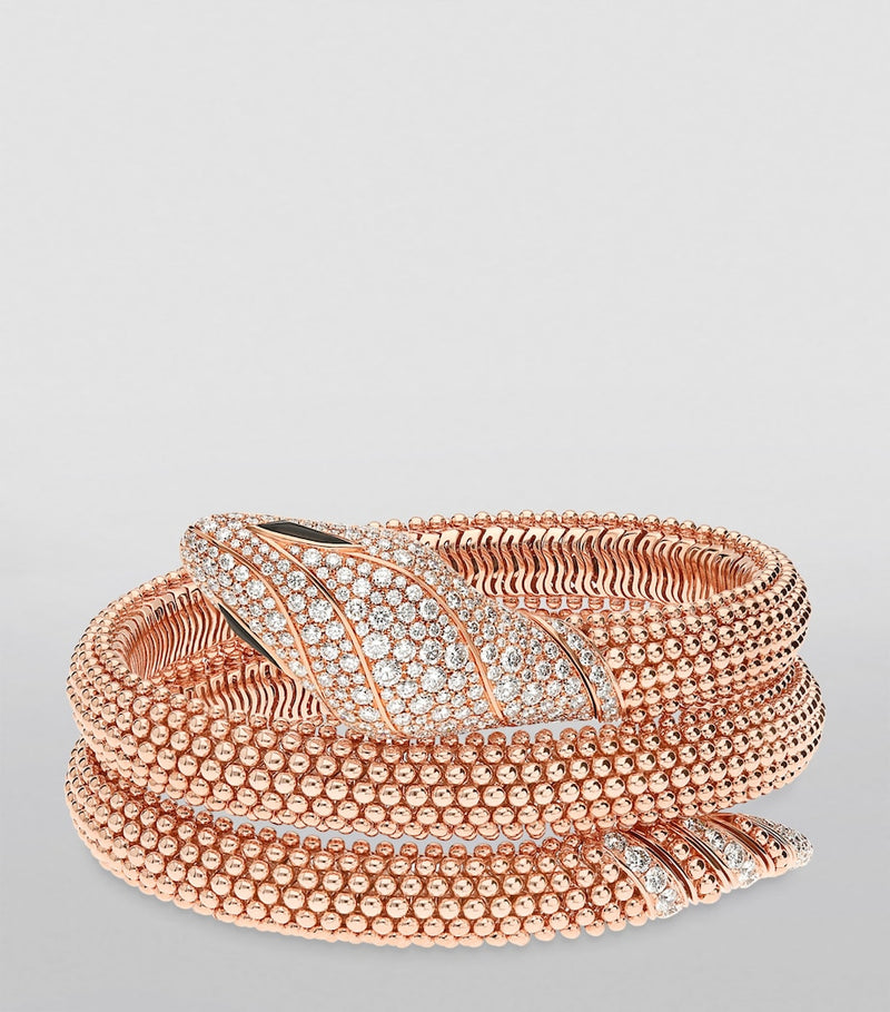Bvlgari Serpenti Pallini rose gold diamond cuff bracelet, UK version