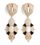 Harrods Valentino Garavani Crystal Pas Plus Pendant Earrings 9cm x 2.5cm- Buy online at McGrocer