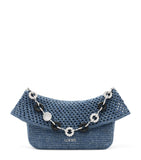 LOEWE medium crochet Ola shoulder bag in raffia and linen, imported from the UK