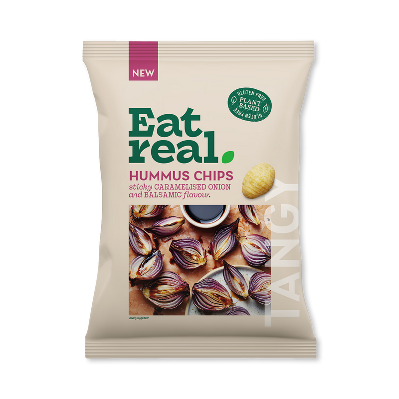 Eat Real hummus chips caramelised onion balsamic vinegar 110g (British brand)