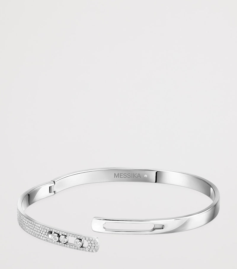 Messika Move Noa white gold bangle pavé diamond 0.90ct, UK version