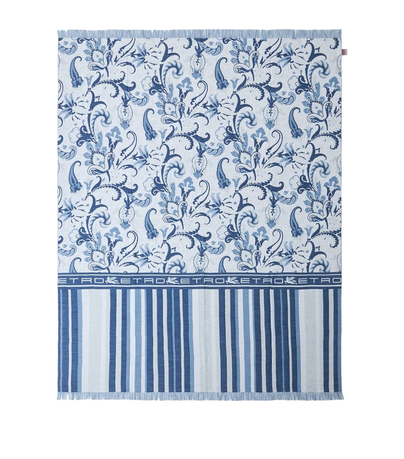 Etro wool-cotton jacquard Farley throw 140x180cm - British product