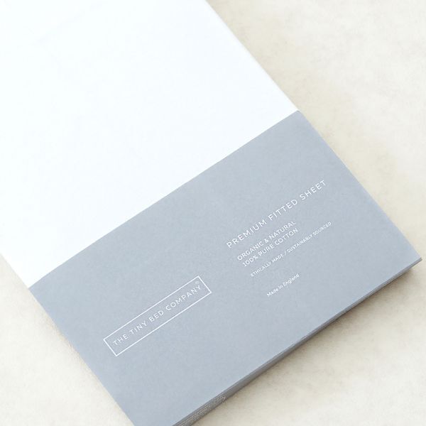 The Tiny Bed Co. cotton fitted sheet white 95x65cm (British brand)
