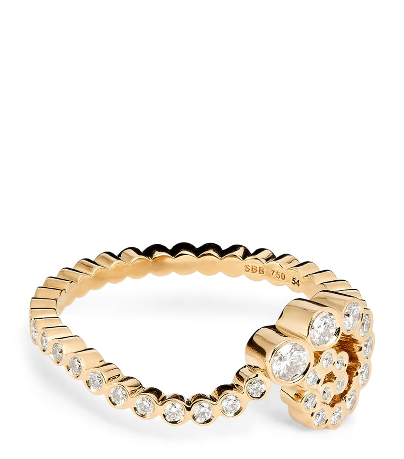 Sophie Bille Brahe Rêve Escargot diamond ring in yellow gold (British brand)