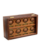 WOLF Brogue 8-piece watch winder box in artificial leather (British brand)