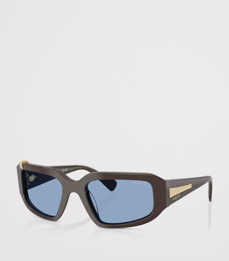 Vogue rhinestone irregular sunglasses with blue-tint lenses (British brand)