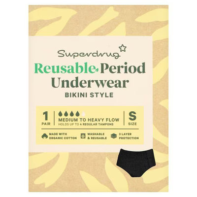Superdrug Luna Gjenbrukbare Periodebukser Liten