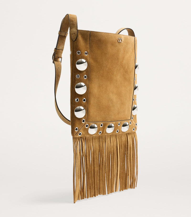 Valentino Garavani suede cross-body bag with fringe - British product