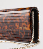 Jimmy Choo Sweetie panelled clutch bag tortoiseshell - British product