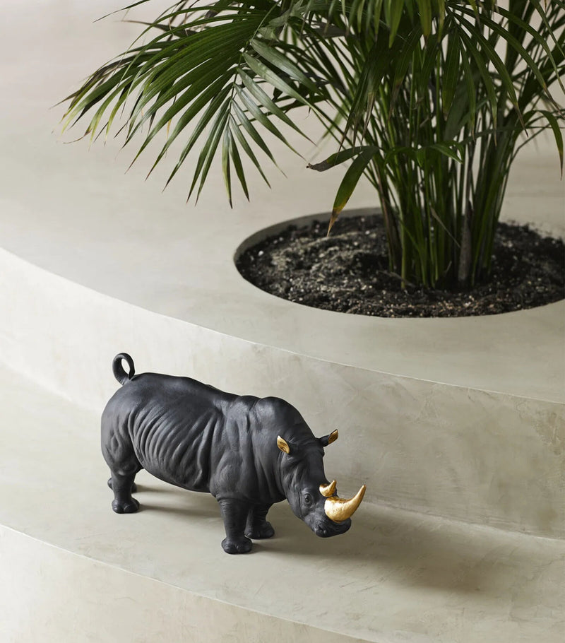 Lladró porcelain rhino figurine, UK version