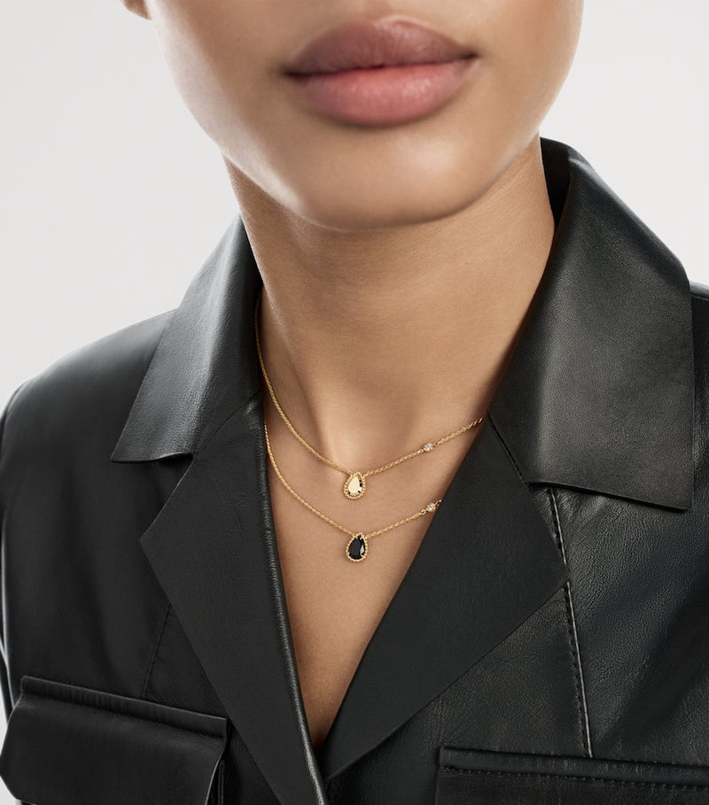 Boucheron Serpent Bohème pendant necklace yellow gold onyx diamond, UK version