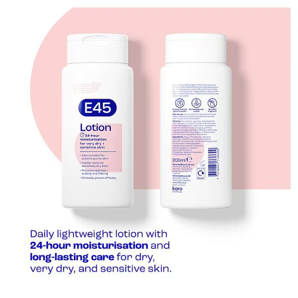 E45 dermatological moisturising body lotion 200ml - British product