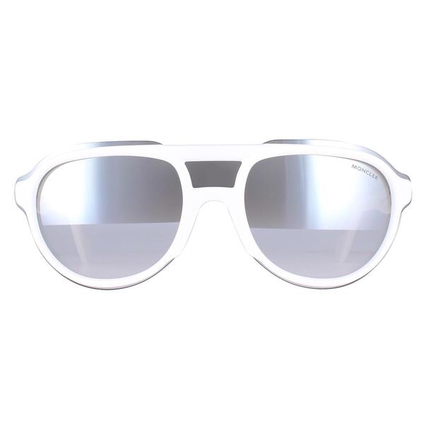 Moncler ML0055 white smoke mirror sunglasses (British brand)