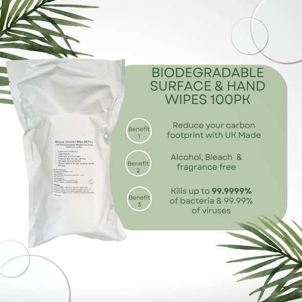 Nilaqua hand and surface disinfectant wipes refill 100 wipes - British product