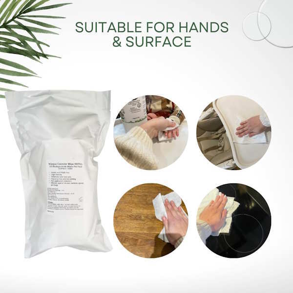 Nilaqua hand and surface disinfectant wipes refill 100 wipes - British product