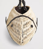 STAUD wicker Cleo fish handbag, imported from the UK