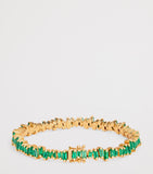Suzanne Kalan yellow gold emerald tennis bracelet, UK version