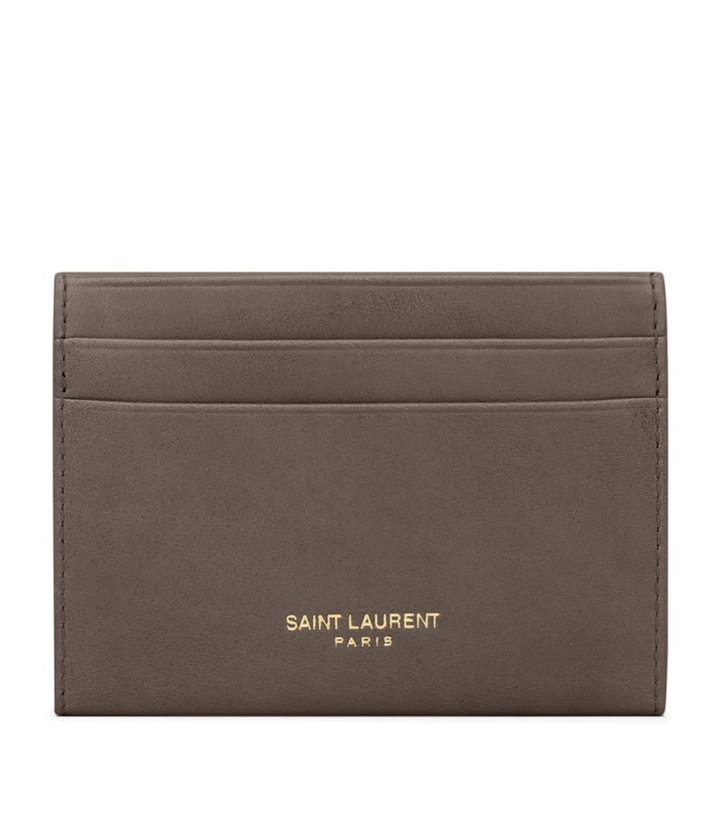 Saint Laurent letter card holder in calfskin leather, imported from the UK