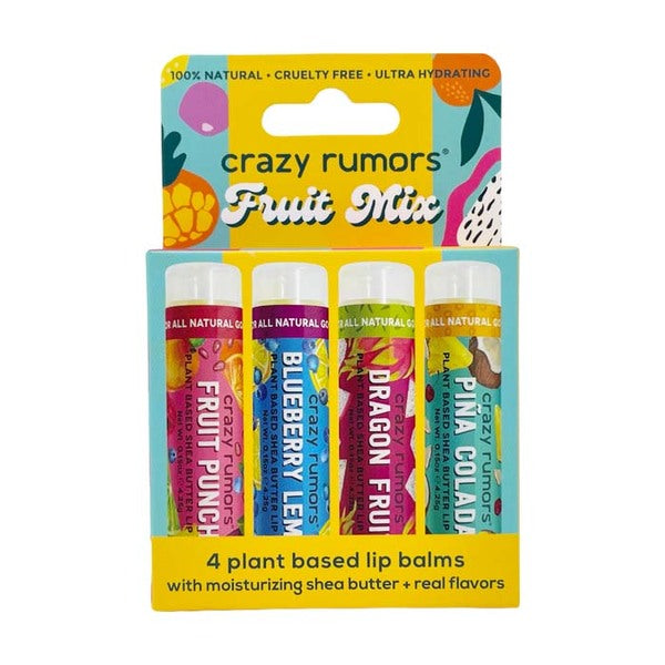Crazy Rumors Fruit Mix Lip Balm 4 Pack 4.5g - British product