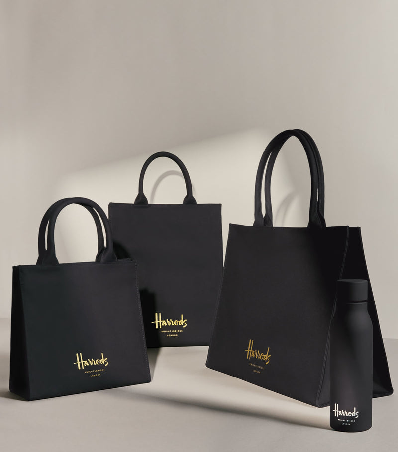 Harrods small cotton logo tote bag, UK version
