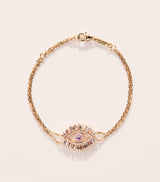 Harrods Suzanne Kalan Rose Gold Diamond Pink Sapphire Evil Eye Chain Bracelet- Buy online at McGrocer