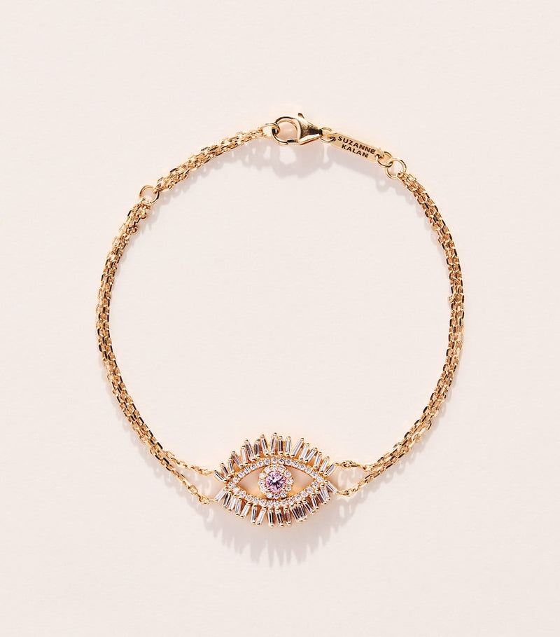 Suzanne Kalan evil eye rose gold bracelet, imported from the UK