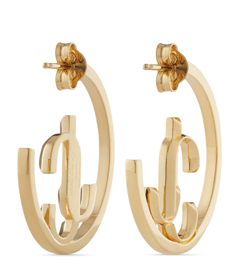 Jimmy Choo JC gold-tone hoop earrings (British brand)