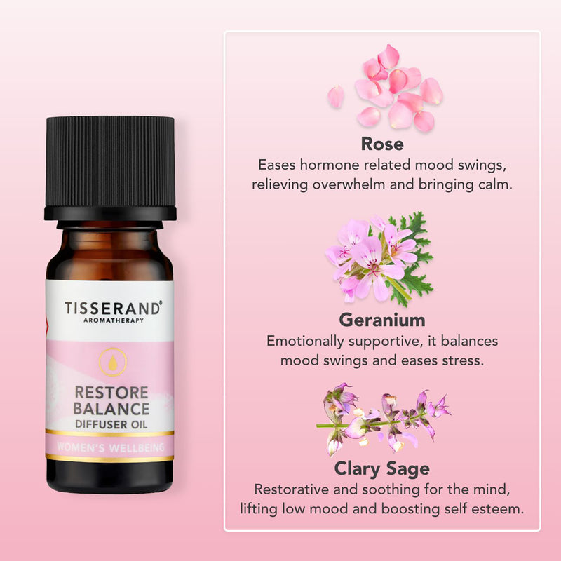 Tisserand Restore Balance Natural Essential Diffuser Oil 9ml (British brand)