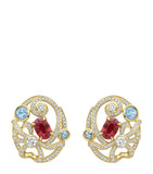 Boodles Presence Chamber earrings with rubies and sapphires, UK version