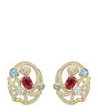 Boodles Presence Chamber earrings with rubies and sapphires, UK version