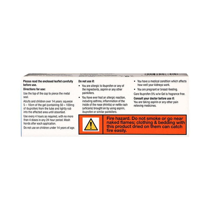 Care Ibuprofen Pain Relief Gel 5% 50g - British product