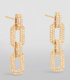 SHAY yellow gold diamond Deco chain earrings, UK version