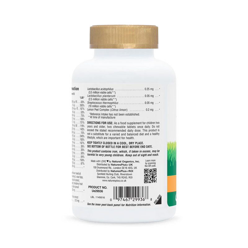 NaturesPlus Animal Parade multivitamin orange 120 chewables (British brand)
