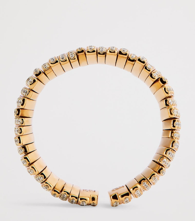 Suzanne Kalan yellow gold full pave deco ring size 7 (British brand)