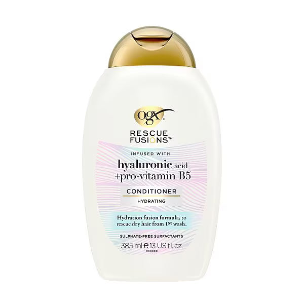 OGX Rescue Fusions Hyaluronic Acid Conditioner 385ml, imported from the UK