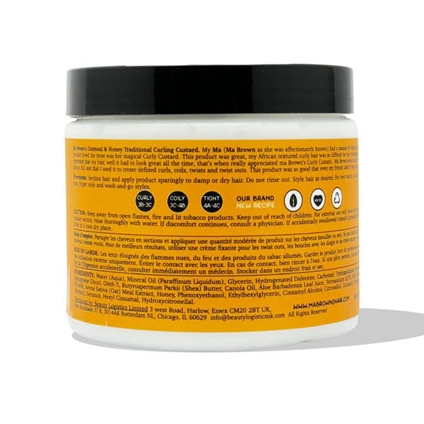 Ma Browns curling custard oatmeal honey 454g, imported from the UK