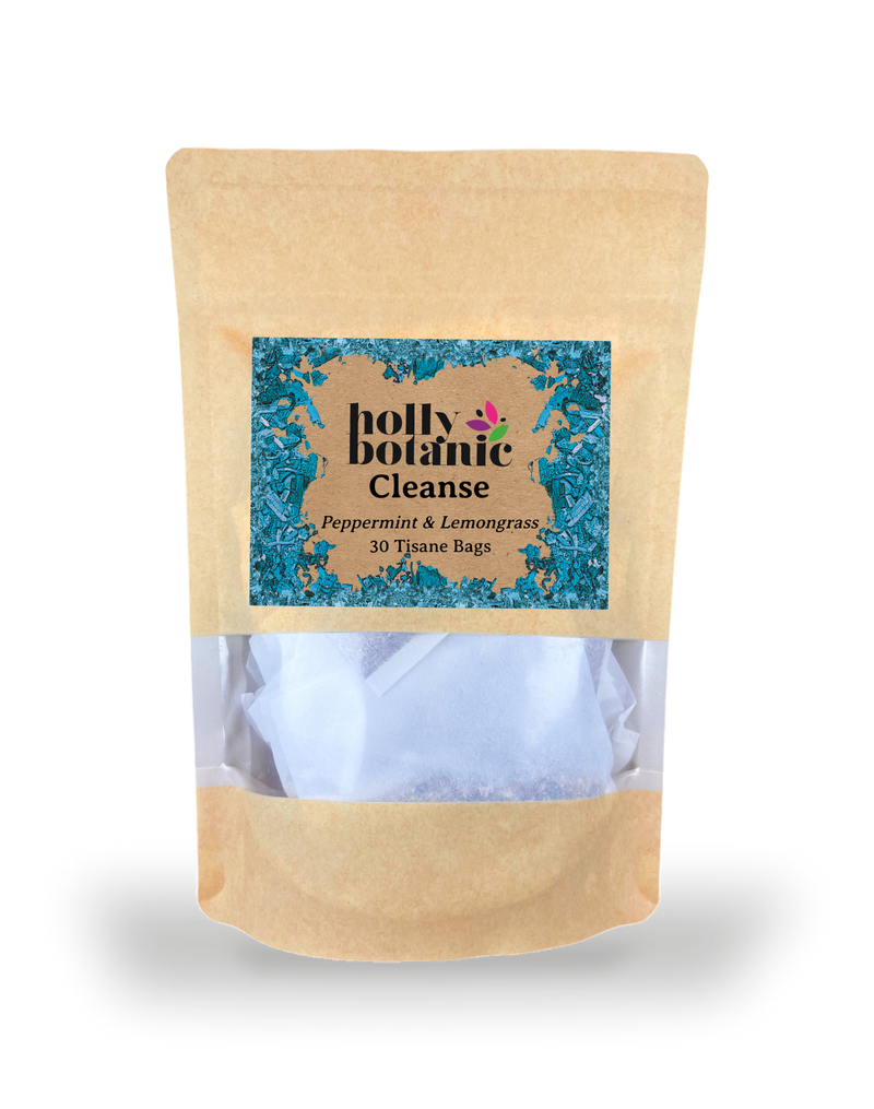 Holly Botanic Cleanse Tisane Peppermint and Lemongrass 30 tea bags, imported from the UK