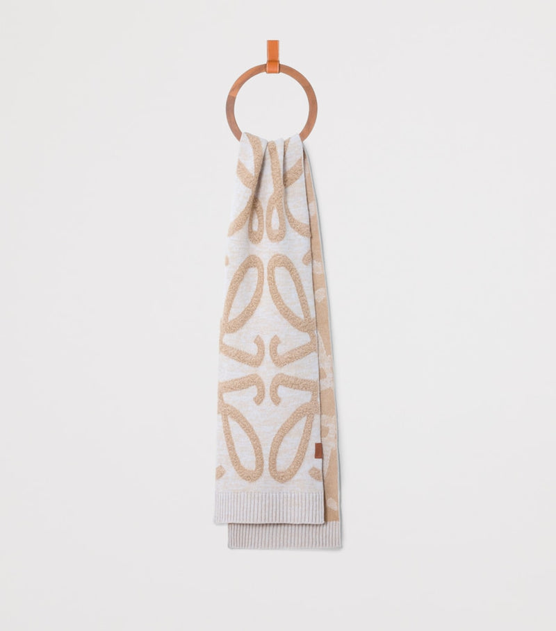 LOEWE Anagram scarf wool cashmere blend, imported from the UK