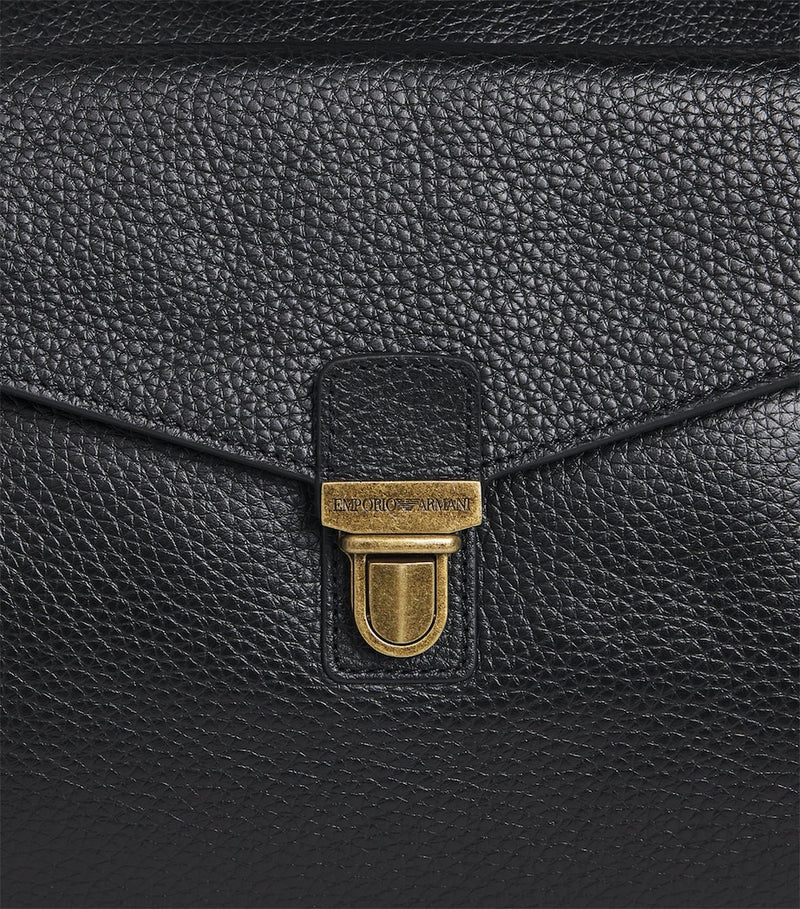 Emporio Armani grained leather holdall travel bag (British brand)