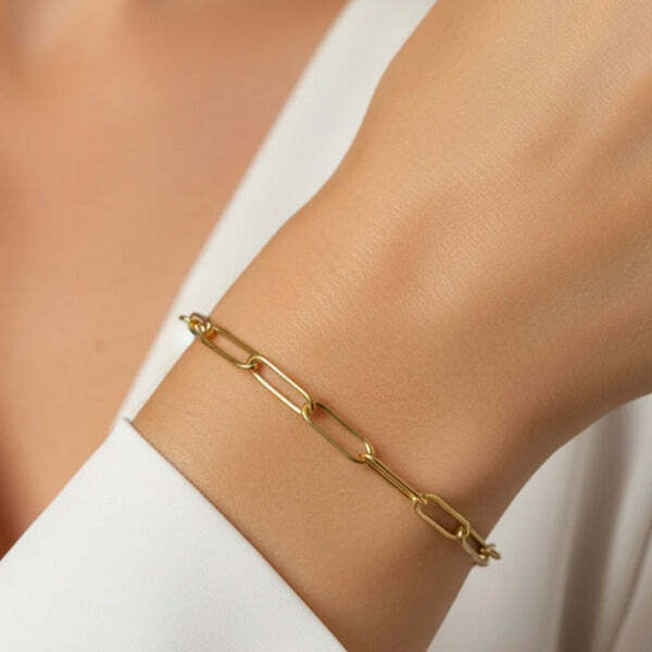 MUCHV link chain bracelet in 18k gold or silver, UK version