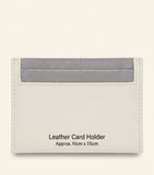 Mulberry grained leather card holder with foil-embossed logo, imported from the UK