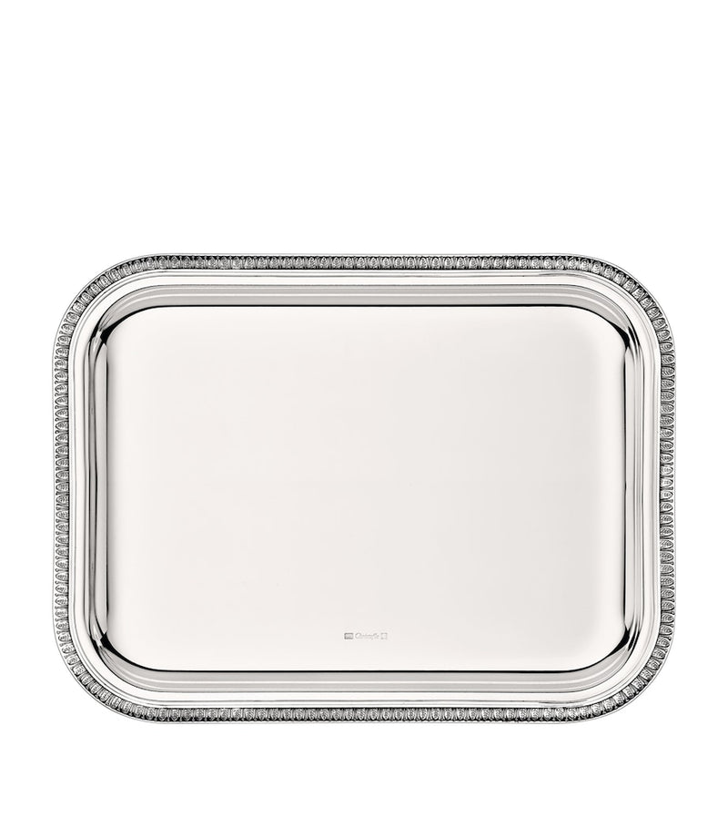 Christofle silver-plated Malmaison tray 26cm x 20cm - British product