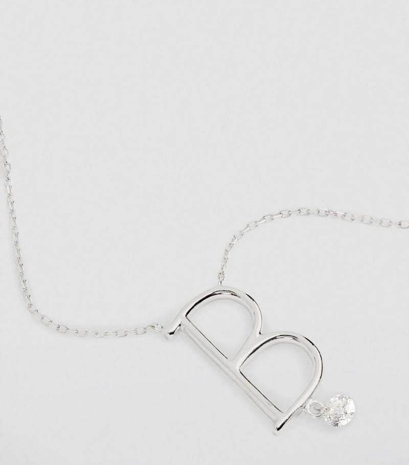 Persée white gold alphabet diamond necklace (British brand)