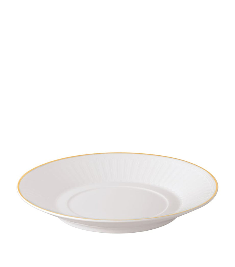 Villeroy & Boch bone porcelain soup cup saucer with matt gold finish (British brand)
