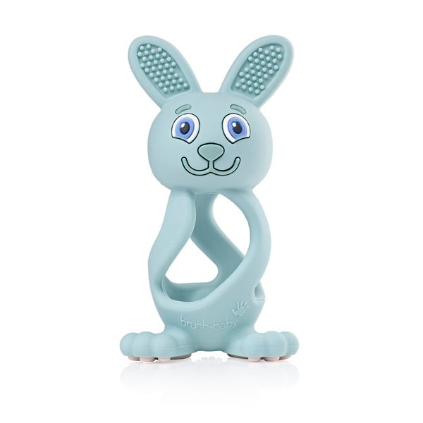 Brush Baby Bobbie Bunny Teether Eucalyptus Green - British product