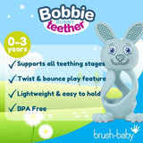 Brush Baby Bobbie Bunny Teether Eucalyptus Green - British product