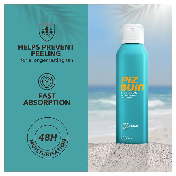 Piz Buin aftersun instant relief spray 200ml, imported from the UK