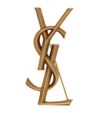 Saint Laurent textured logo brooch (British brand)