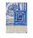 Dolce&Gabbana cashmere throw with Blu Mediterraneo design 140cm x 180cm - British product